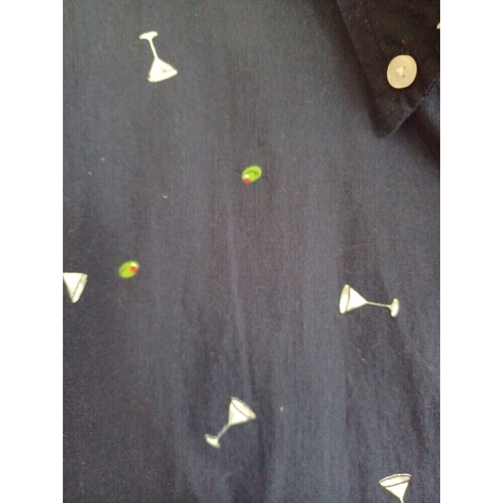 J. Crew buttondown shirt mens L martini glass olives cocktail bartender party